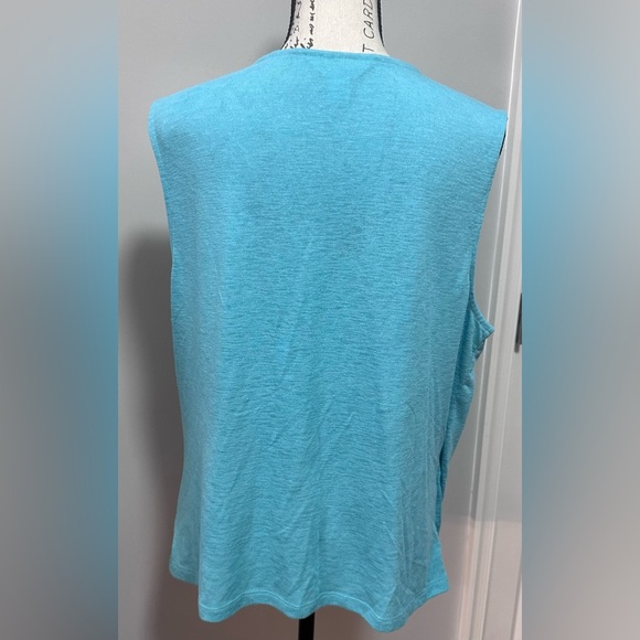 👚 Athleta Cotton V-Neck Short Sleeve Top - Turquoise, Size XL 🌟 - Picture 4 of 7